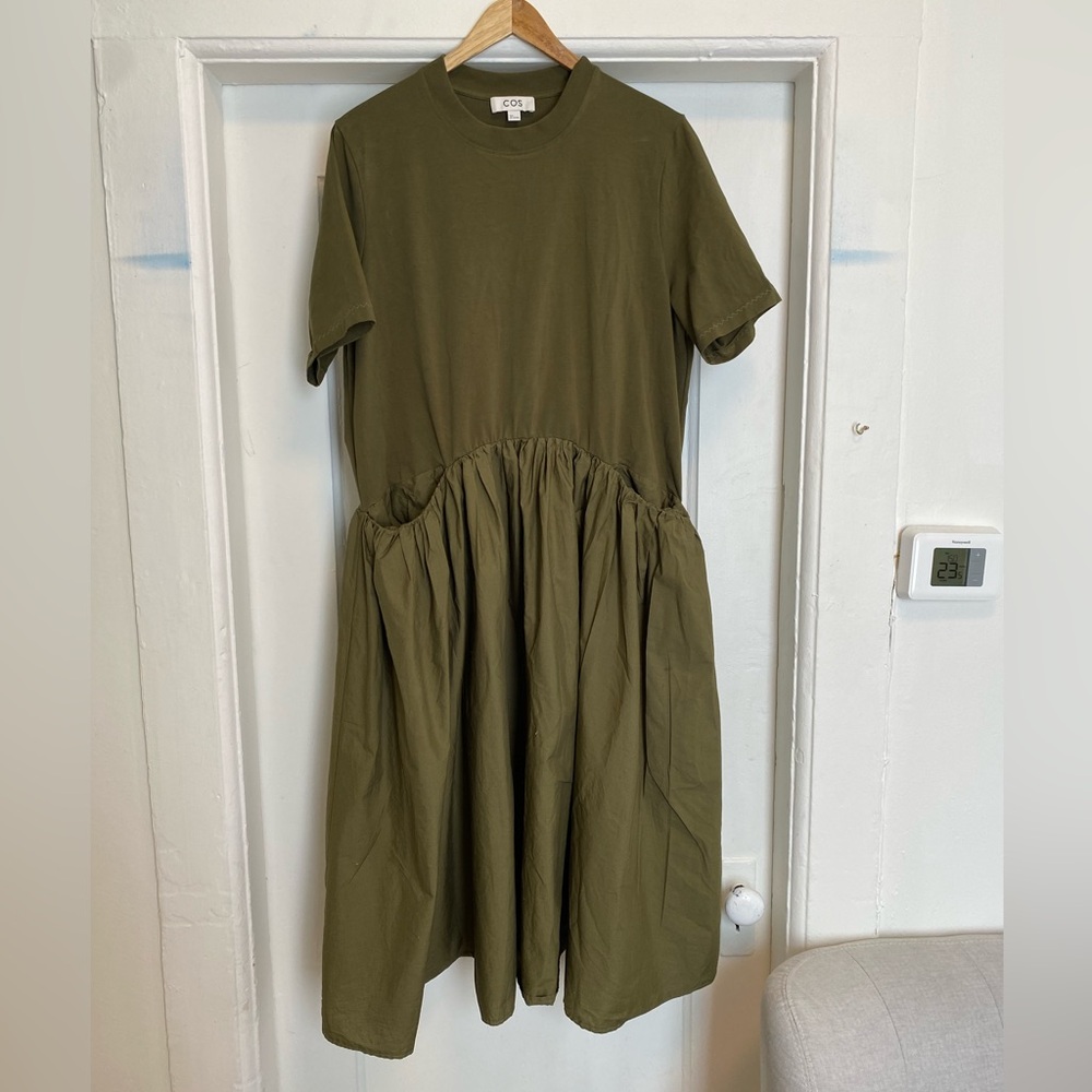 COS Olive Green Midi Dress